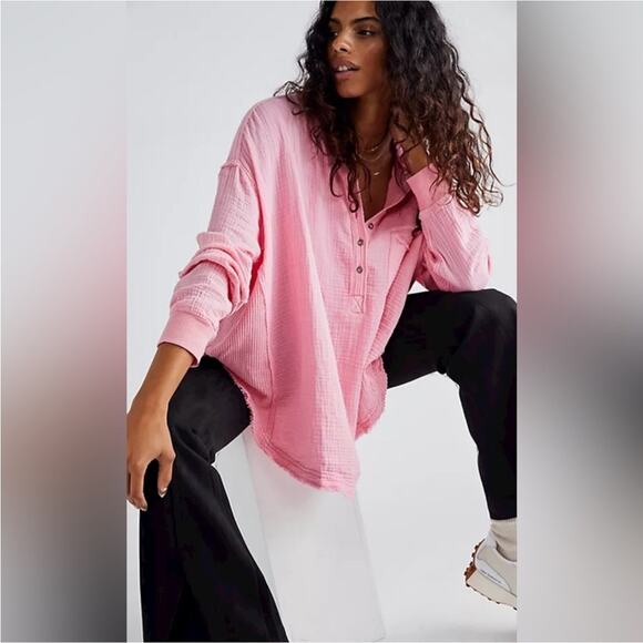 Free‎ People We The Free Palo Santo Pullover Oversized Sz M pink - Picture 3 of 10